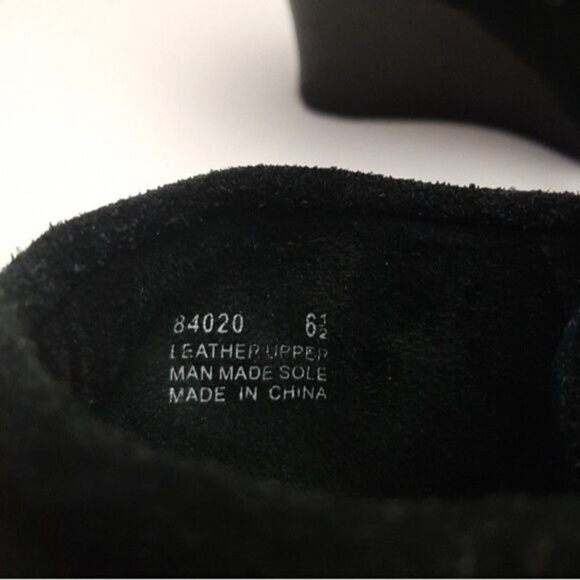 MINNETONKA Fringe Suede Lace-Up Wedge Heel Booties Black Size 6.5 - Picture 14 of 16